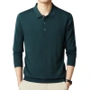 The 2023 autumn new men's long-sleeved knitted sweater, business lapel PoloT T-shirt with classic wool sweater for men Item Picture